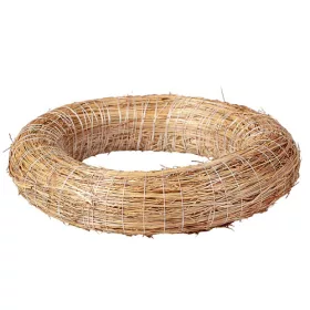 Slamený veniec potiahnutý senom 20cm/4cm