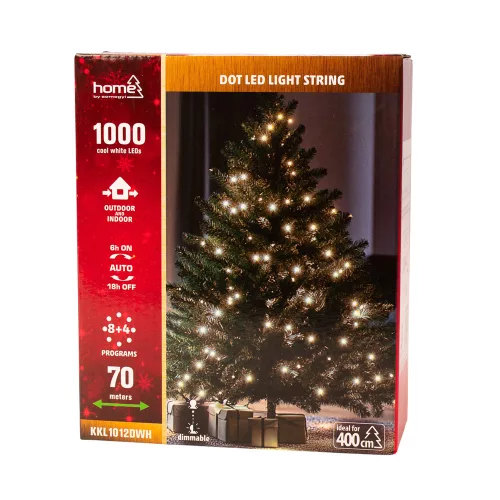 DOT LED svetelná reťaz, 70 + 5m, studená biela