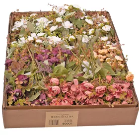   Hodvábna kytica s pivóniami, 5 stoniek, 29cm vysoká - 48-kusový mix