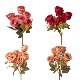   Hodvábna kytica ruží, 7 stoniek, 31cm vysoká - 36-kusový mix
