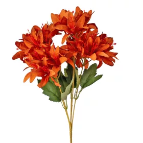 Hodvábna kytica, 5 stoniek, 29cm vysoká - Oranžová