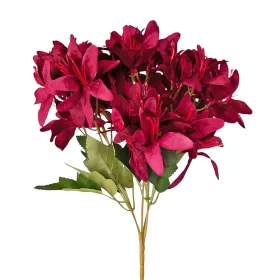   Hodvábna kytica, 5 stoniek, 29cm vysoká - Vínovo červená