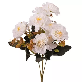 Hodvábna kytica, 5 stoniek, 29cm vysoká - Biela