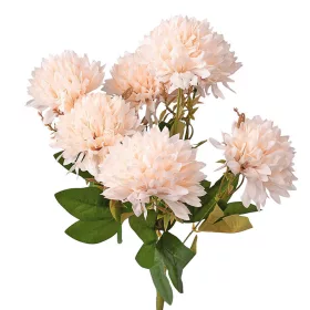   Hodvábna chryzantémová kytica, 7 stoniek, 42cm vysoká, priemer kvetu: 9cm - Ekrú