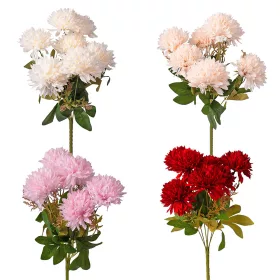   Hodvábna chryzantémová kytica, 7 stoniek, 42cm vysoká, priemer kvetu: 9cm - 30-kusový mix