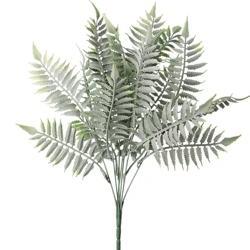 Papraďový zväzok, 7 stoniek, výška 41cm - Zelená / Biela