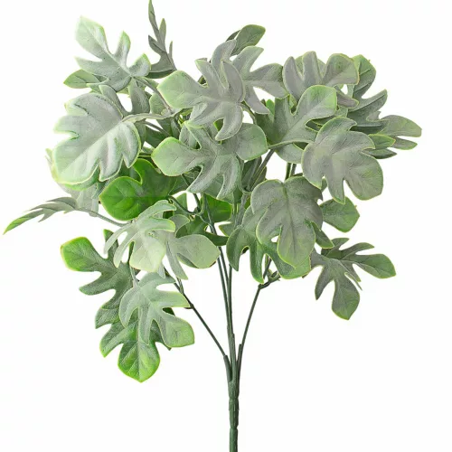 Monstera umelá rastlina, zväzok, 5 stoniek, výška 35cm - Svetlozelená