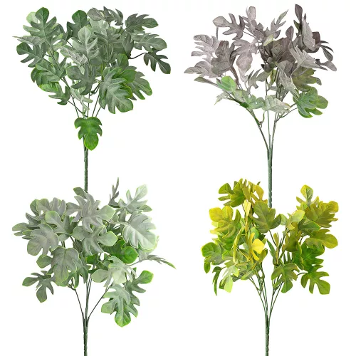 Monstera umelá rastlina, zväzok, 5 stoniek, výška 35cm - 60-kusový mix