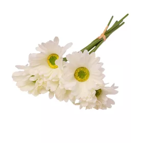 Real touch gerbera zväzok, 6 stoniek, výška 39cm - Biela