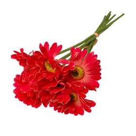  Real touch gerbera zväzok, 6 stoniek, výška 39cm - Cyklámenová
