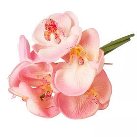   Real touch orchidea zväzok, 6 stoniek, výška 33cm - Ružová