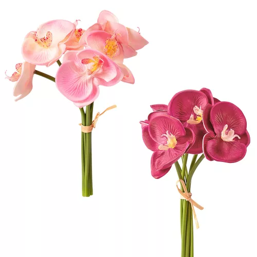 Real touch orchidea zväzok, 6 stoniek, výška 33cm - 16-kusový mix