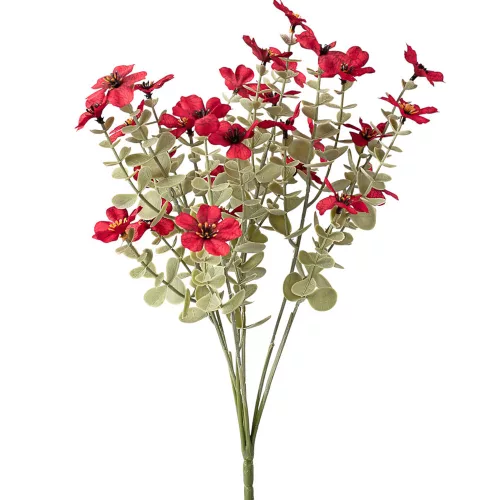 Zväzok hodvábnych kvetov, výška 40cm - Červená