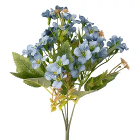   Zväzok hodvábnych kvetov s drobnými kvetmi, výška 28cm - Modrá