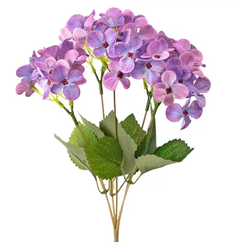 Hortenzia hodvábny zväzok, výška 34cm - Levanduľová