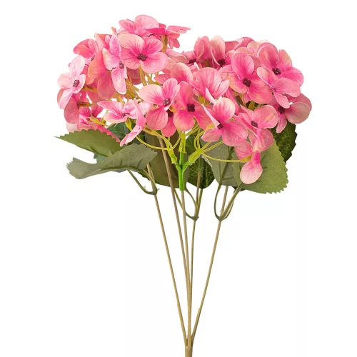 Hortenzia hodvábny zväzok, výška 34cm - Broskyňová / Ružová