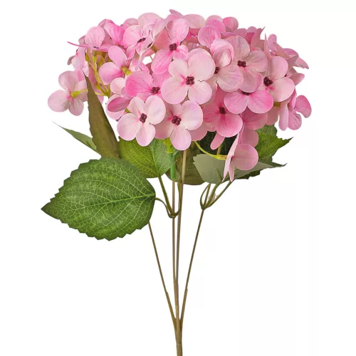 Hortenzia hodvábny zväzok, výška 34cm - Svetloružová