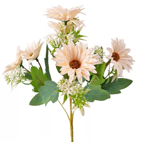 Gerbera hodvábny zväzok, výška 29cm - Ecru