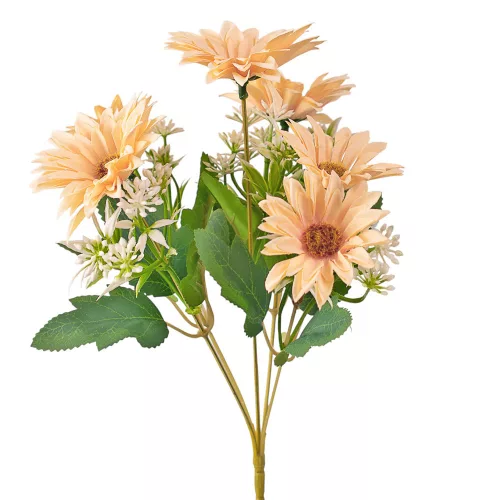 Gerbera hodvábny zväzok, výška 29cm - Krémová