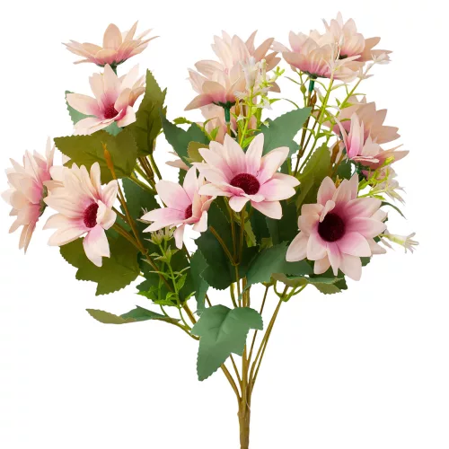 Zväzok hodvábnych kvetov, výška 37cm - Púdrovo ružová