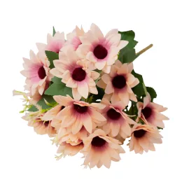 Zväzok hodvábnych kvetov, výška 37cm - Púdrovo ružová