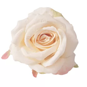Ruža hodvábna hlava, priemer 9cm - Krémová