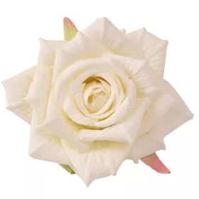 Ruža hodvábna hlava, priemer 9cm - Ecru