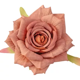 Ruža hodvábna hlava, priemer 9cm - Hnedá