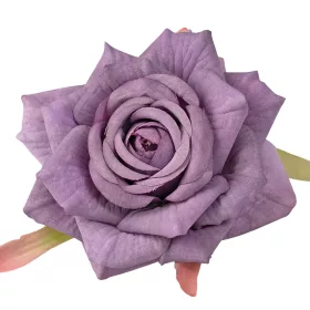 Ruža hodvábna hlava, priemer 9cm - Tmavofialová
