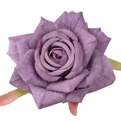 Ruža hodvábna hlava, priemer 9cm - Tmavofialová