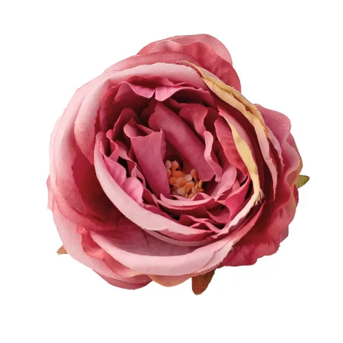 Pivonka hodvábna hlava, priemer 7cm - Tmavoružová