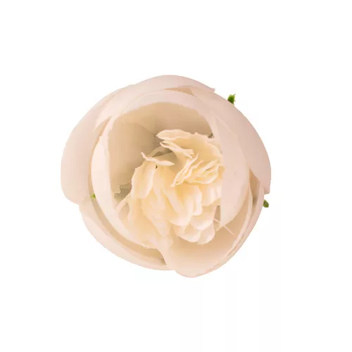 Hlava hodvábneho kvetu Buttercup, 3cm - Biela