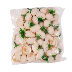 Hlava hodvábneho kvetu Buttercup, 3cm - Krémová