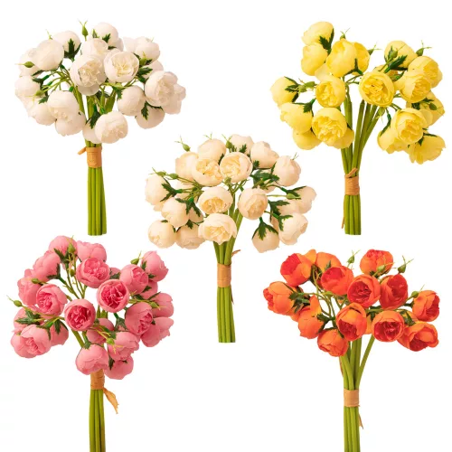 Zväzok hodvábnych kvetov Buttercup, výška 28cm - 24-kusový mix