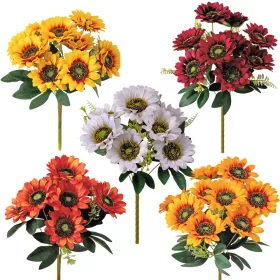   Kytica hodvábnych kvetov Slnečnica, výška 40cm - 40-kusový mix