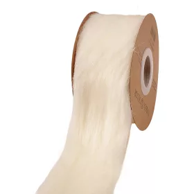 Dlhá kožušinová stuha 63mm x 2.7m - Ecru  