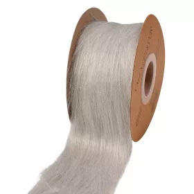 Dlhá kožušinová stuha 63mm x 2.7m - Sivá  