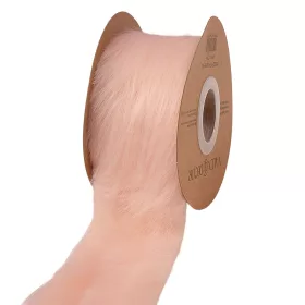 Dlhá kožušinová stuha 63mm x 2.7m - Púdrovo ružová  