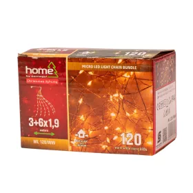   Micro LED zväzok svetelných reťazí, 6x1.9m + 3m, 120 LED, teplá biela, vonkajšie použitie