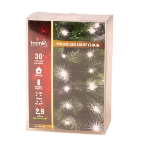   Micro LED svetelná reťaz, 2.9m + 30cm, 30 studenobielych micro LED