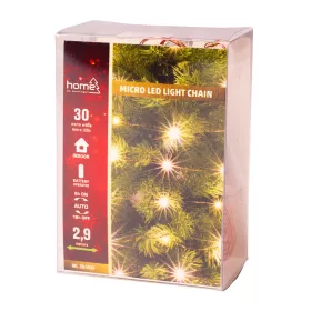   Micro LED svetelná reťaz, 2.9m + 30cm, 30 teplobielych micro LED