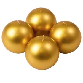 Adventná sada guľatých sviečok, 8cm - Metalická zlatá