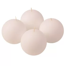 Adventná sada guľatých sviečok, 8cm - Matná biela