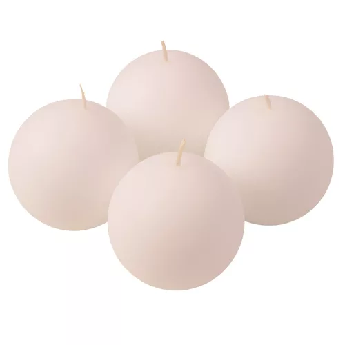 Adventná sada guľatých sviečok, 8cm - Matná biela