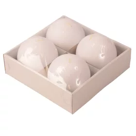 Adventná sada guľatých sviečok, 8cm - Matná biela