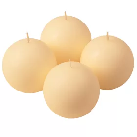 Adventná sada guľatých sviečok, 8cm - Matná ecru