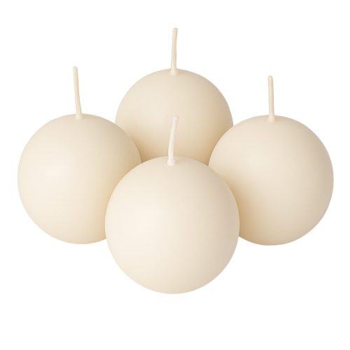 Adventná súprava guľatých sviečok 8 cm – Matná ekru