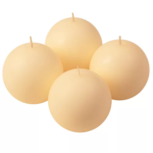 Adventná sada guľatých sviečok, 8cm - Matná ecru