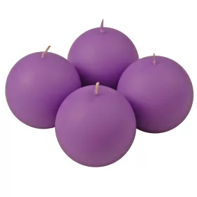 Adventná sada guľatých sviečok, 8cm - Matná fialová