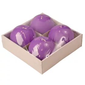 Adventná sada guľatých sviečok, 8cm - Matná fialová